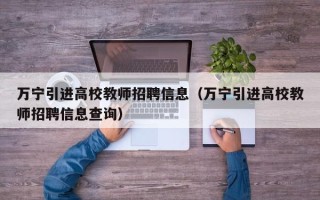 万宁引进高校教师招聘信息（万宁引进高校教师招聘信息查询）