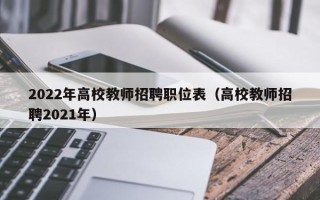 2022年高校教师招聘职位表（高校教师招聘2021年）