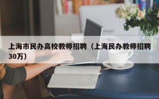 上海市民办高校教师招聘（上海民办教师招聘30万）