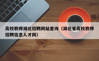 高校教师湖北招聘网站查询（湖北省高校教师招聘信息人才网）