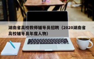 湖南省高校教师辅导员招聘（2020湖南省高校辅导员年度人物）